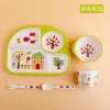 Export-quality children's bamboo fiber tableware with creative patterns and eco-friendly baby compartments Application Scenario